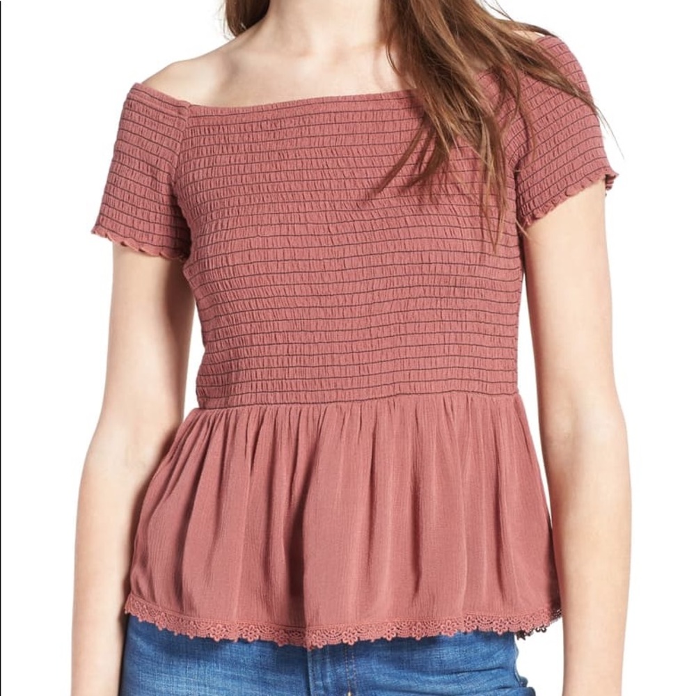Chloe and Katie Smocked Off the Shoulder Top